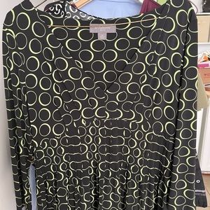 Liz Claiborne, dress, size 10, green, black, like new, patterned